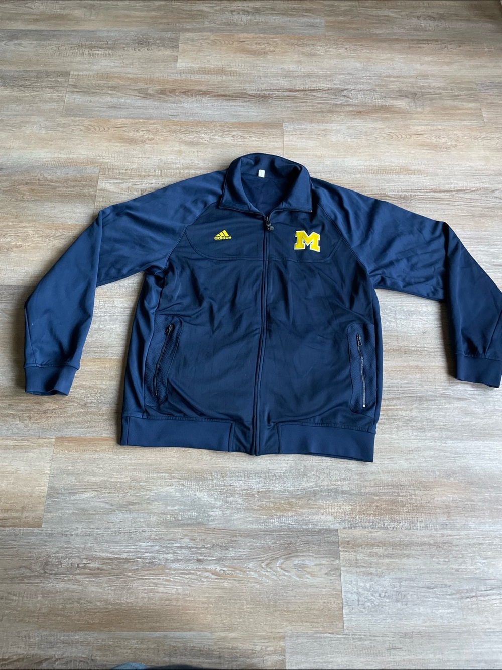 Michigan Wolverines Adidas Men Size XL FullZip Track Jacket NCAA Blue